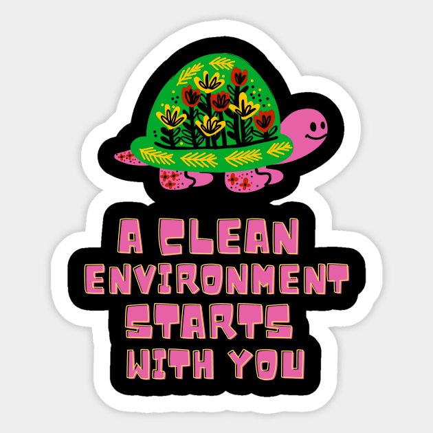 Turtle Environment Earth Shirt Save Our Planet Climate Change Shirt SOS Help Climate Strike Shirt Nature Future Natural Environment Cute Funny Gift Idea Sticker by EpsilonEridani